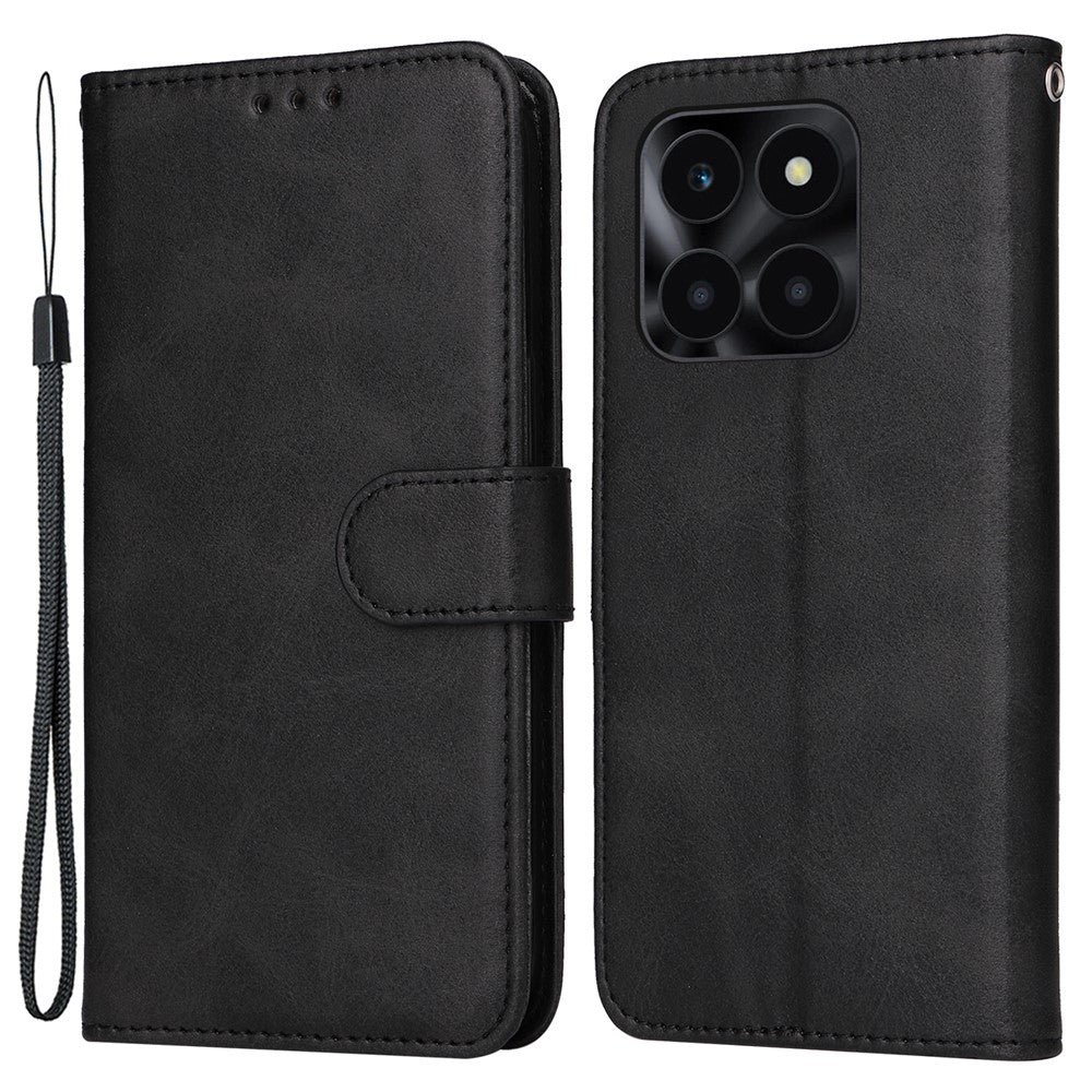 For Honor X6a 4G Case Calf Texture Wallet Stand PU Leather Cell Phone Cover