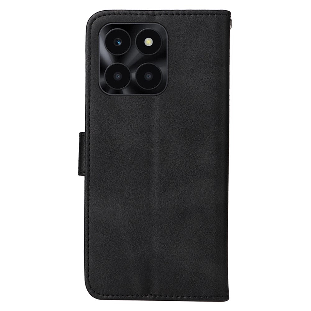 For Honor X6a 4G Case Calf Texture Wallet Stand PU Leather Cell Phone Cover