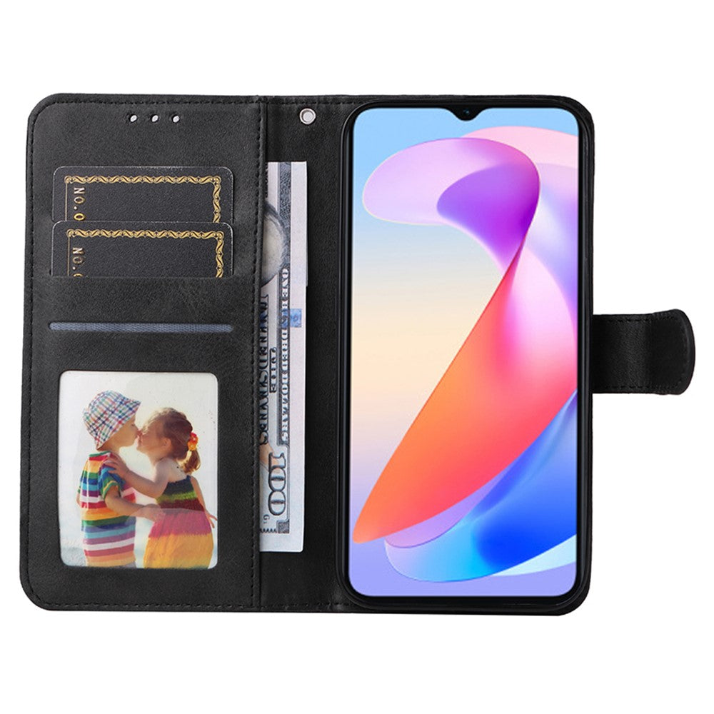 For Honor X6a 4G Case Calf Texture Wallet Stand PU Leather Cell Phone Cover