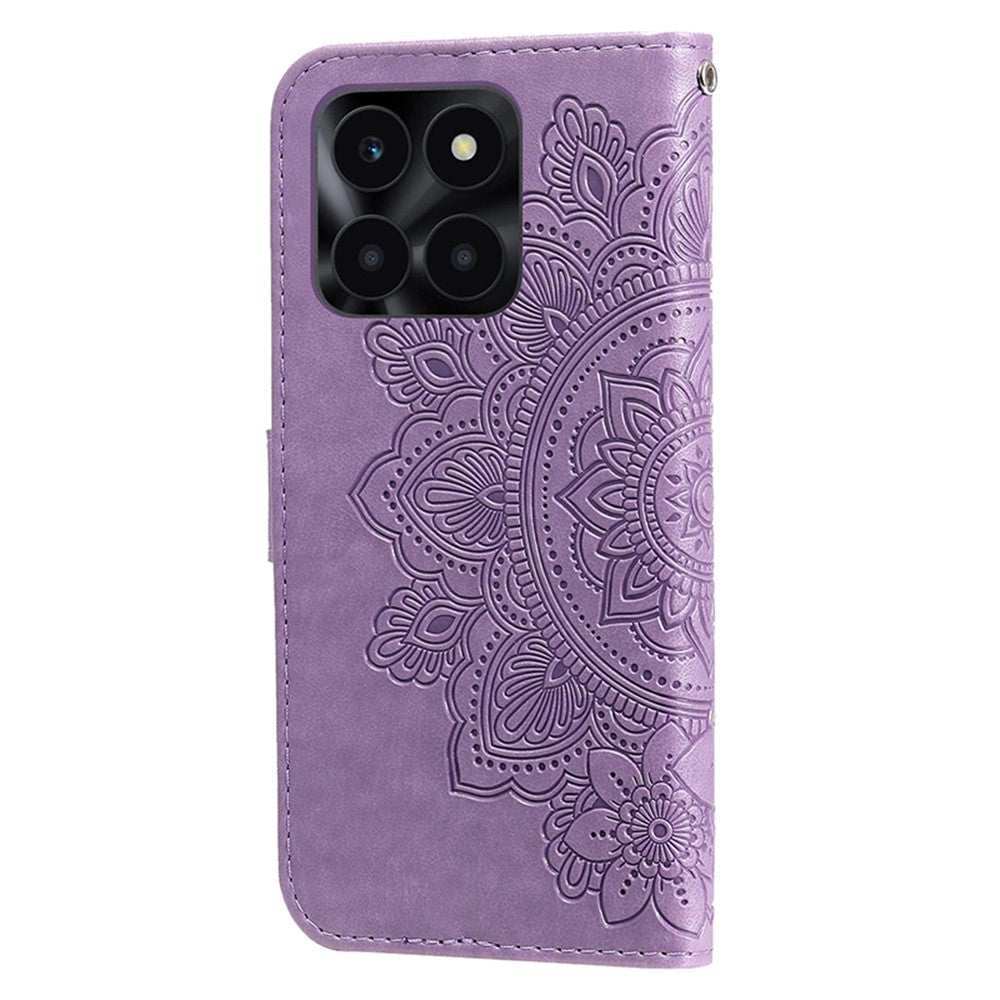 For Honor X6a 4G Case Floral Pattern PU Leather Wallet Stand Phone Cover