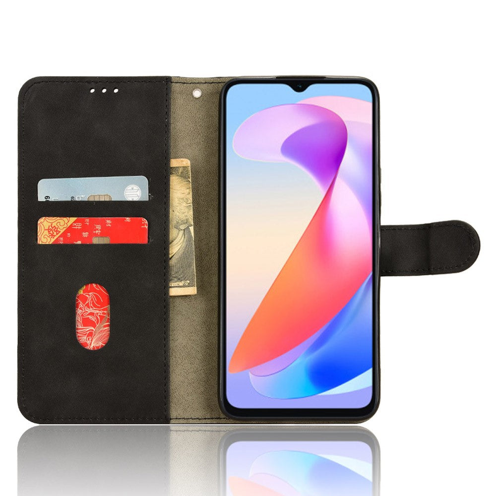 For Honor X6a 4G Case Skin-touch Leather Phone Cover with Wallet Stand