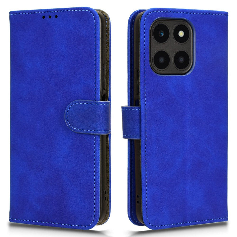 For Honor X6a 4G Case Skin-touch Leather Phone Cover with Wallet Stand