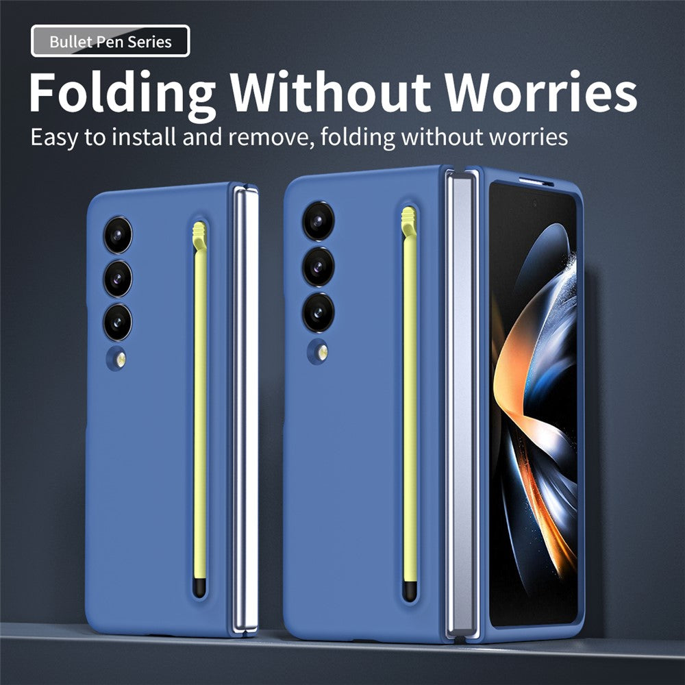 For Samsung Galaxy Z Fold4 5G Case with Stylus Pen Rubberized PC Folding Phone Cover