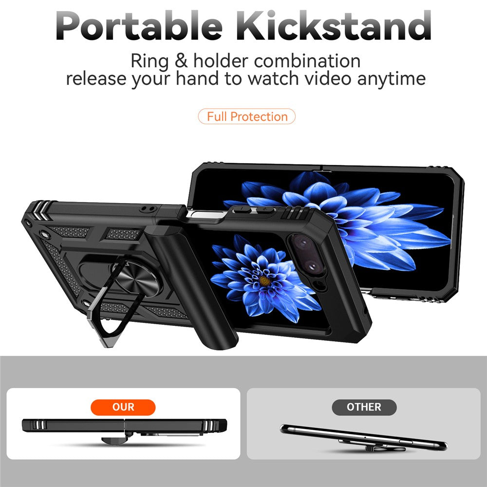 Galaxy Z Flip5 5G Stoßfeste Schutzhülle – 360° Ringhalter