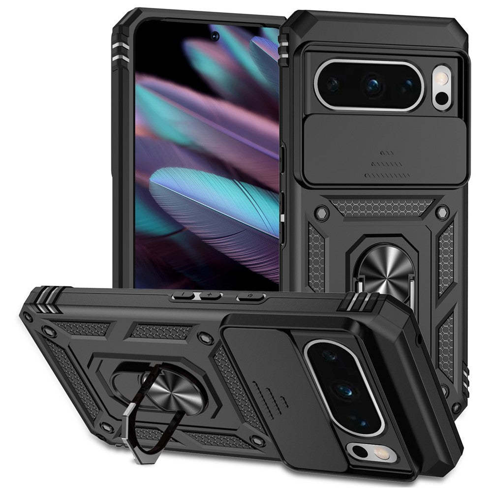 Pixel 8 Pro Stoßfeste Schutzhülle – mit Kameraschutz-Schieber & 360° Ringhalter