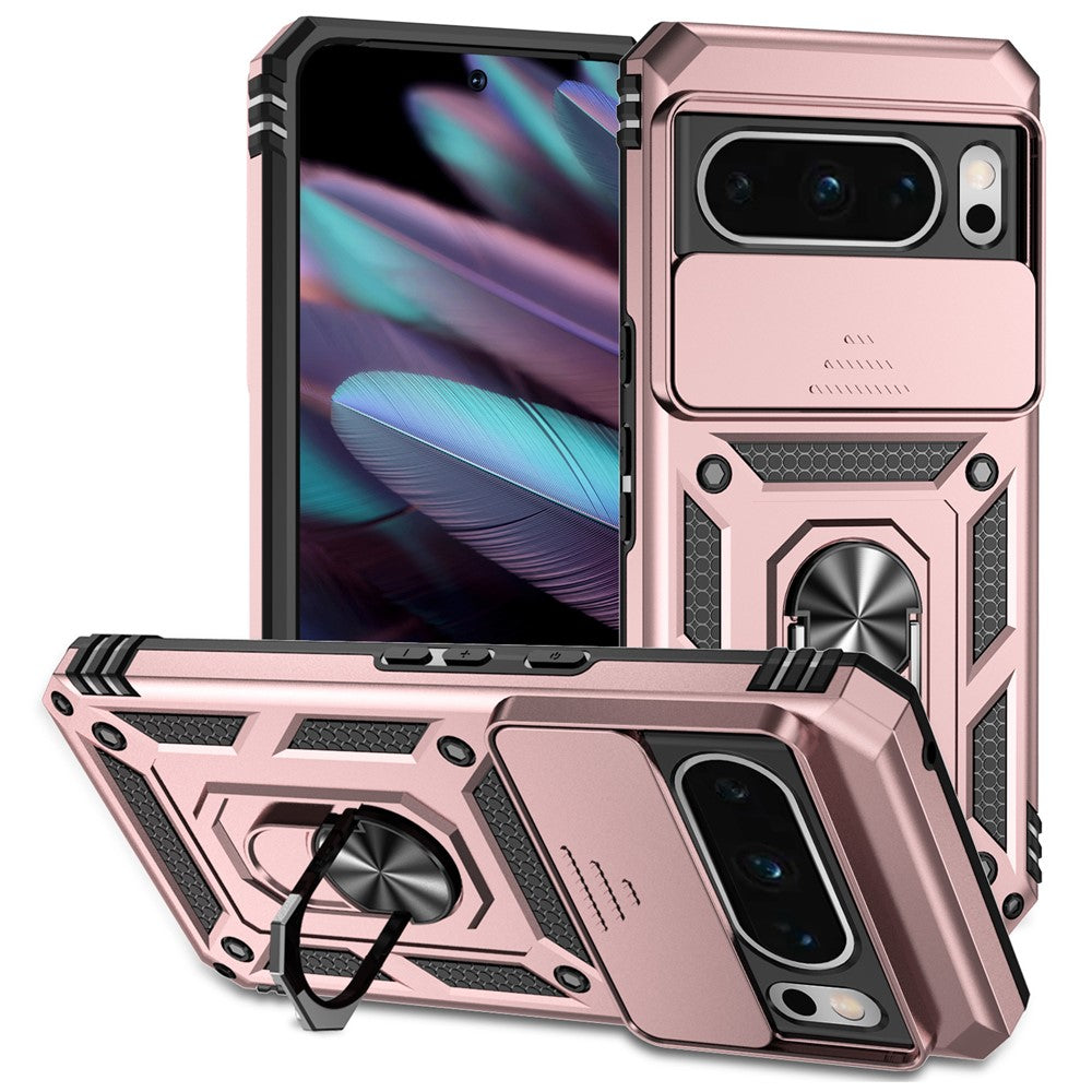 Pixel 8 Pro Stoßfeste Schutzhülle – mit Kameraschutz-Schieber & 360° Ringhalter