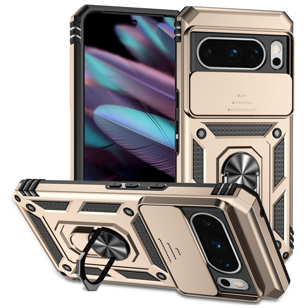 Pixel 8 Pro Stoßfeste Schutzhülle – mit Kameraschutz-Schieber & 360° Ringhalter