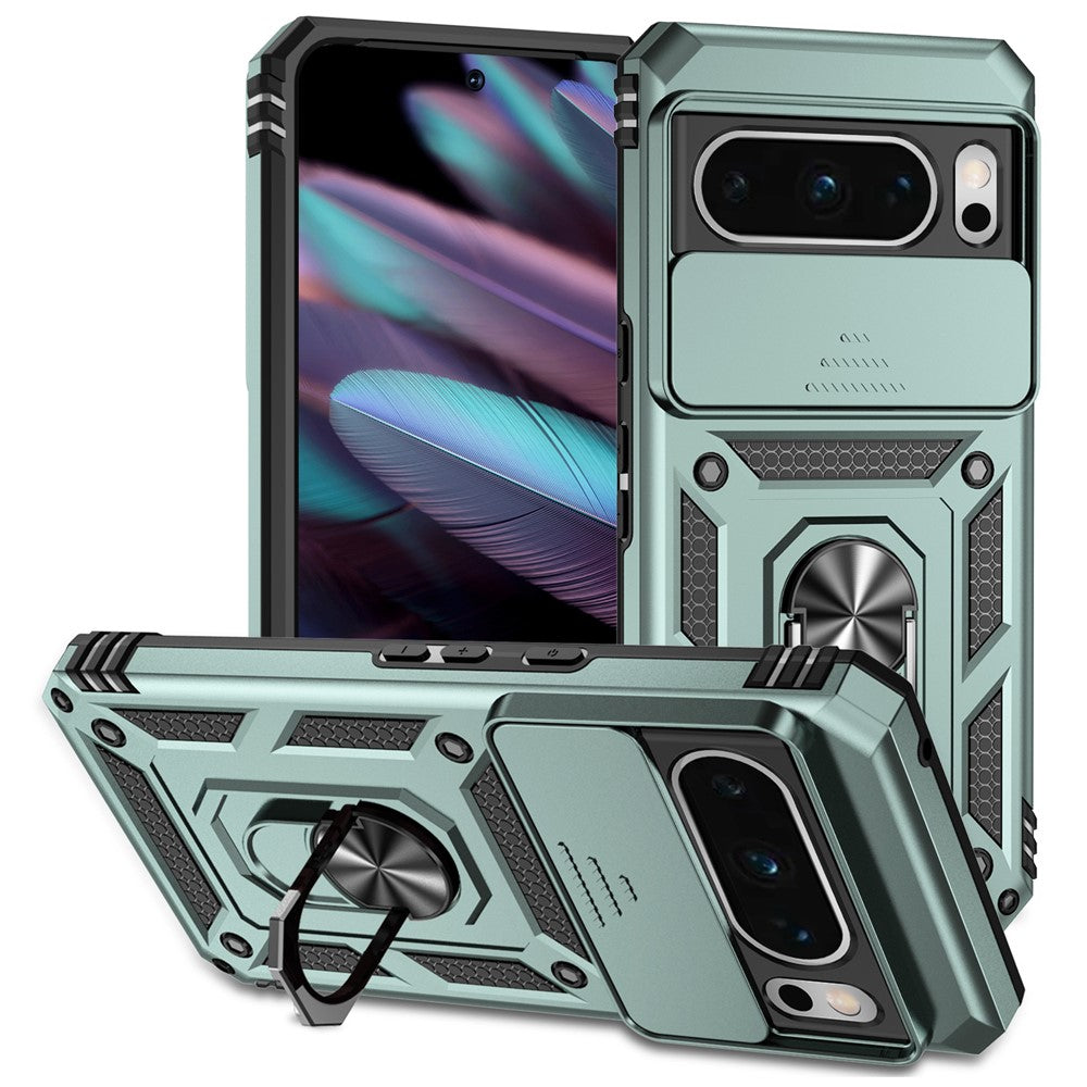 Pixel 8 Pro Stoßfeste Schutzhülle – mit Kameraschutz-Schieber & 360° Ringhalter