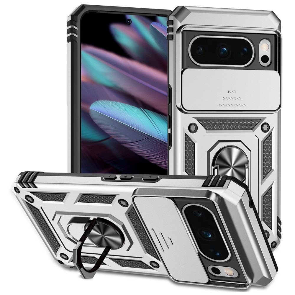 Pixel 8 Pro Stoßfeste Schutzhülle – mit Kameraschutz-Schieber & 360° Ringhalter