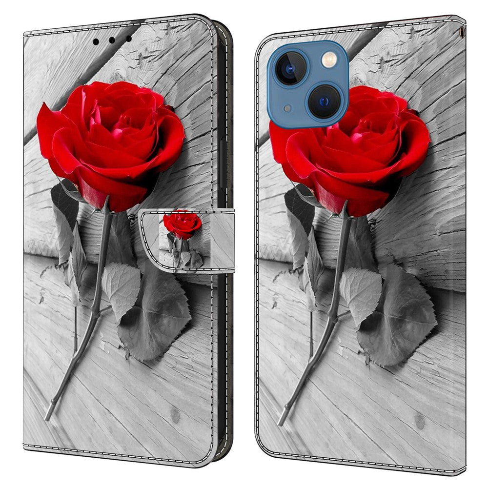 iPhone 15 Wallet-Hülle mit 3D-Muster & Magnetverschluss