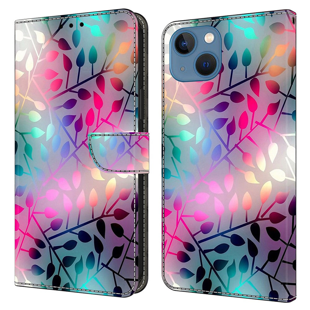 iPhone 15 Wallet-Hülle mit 3D-Muster & Magnetverschluss
