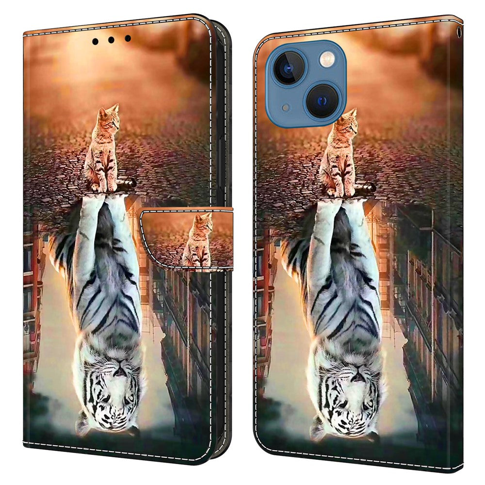 iPhone 15 Wallet-Hülle mit 3D-Muster & Magnetverschluss