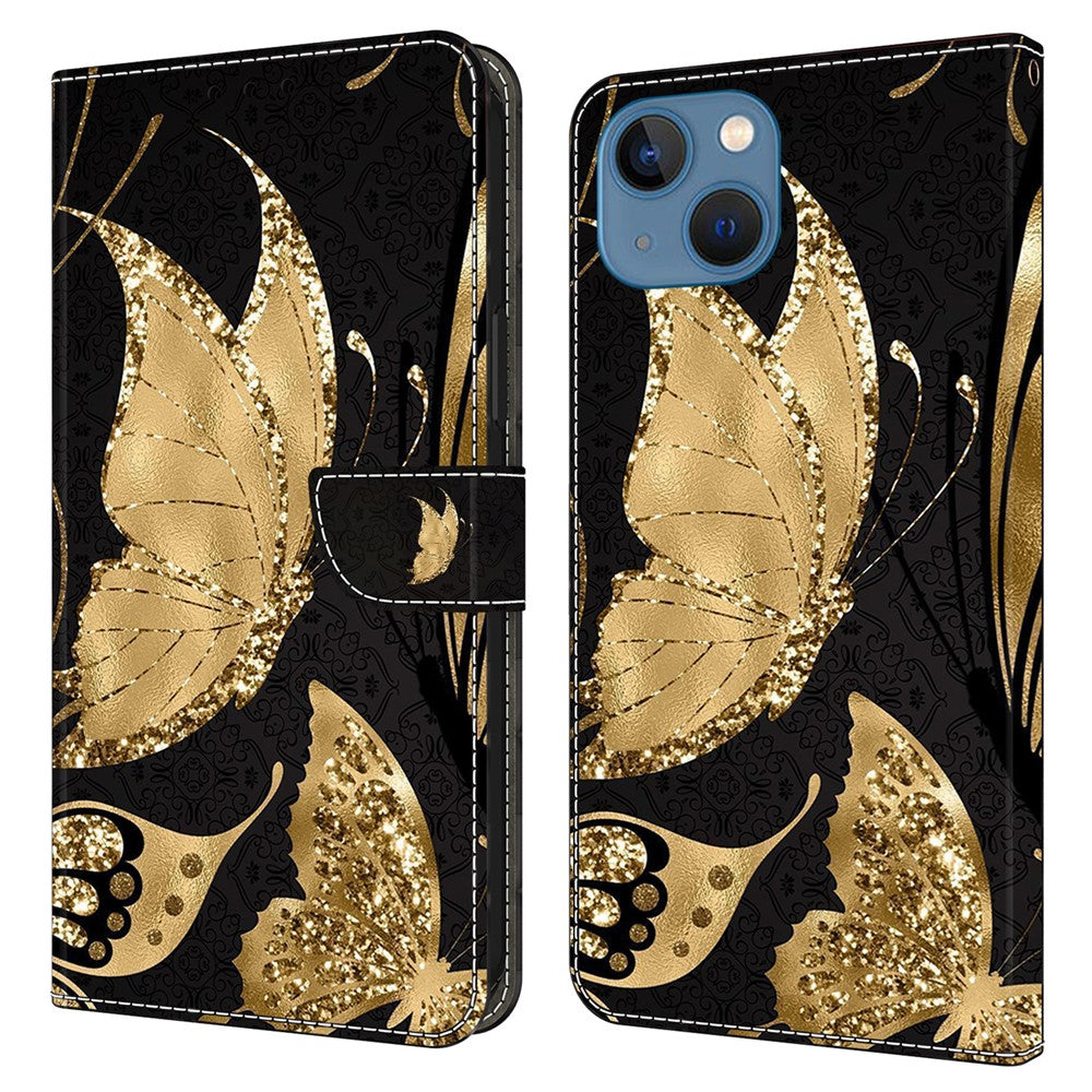 iPhone 15 Wallet-Hülle mit 3D-Muster & Magnetverschluss