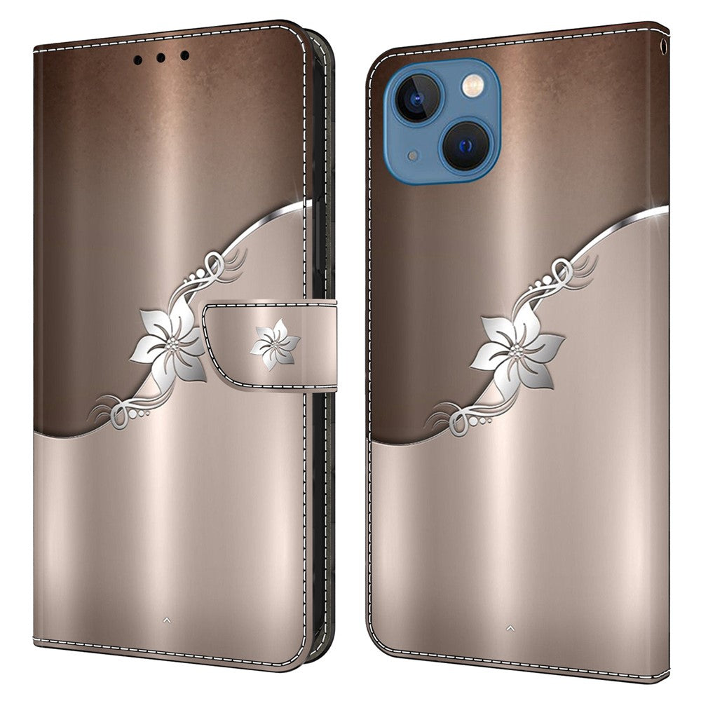 iPhone 15 Wallet-Hülle mit 3D-Muster & Magnetverschluss