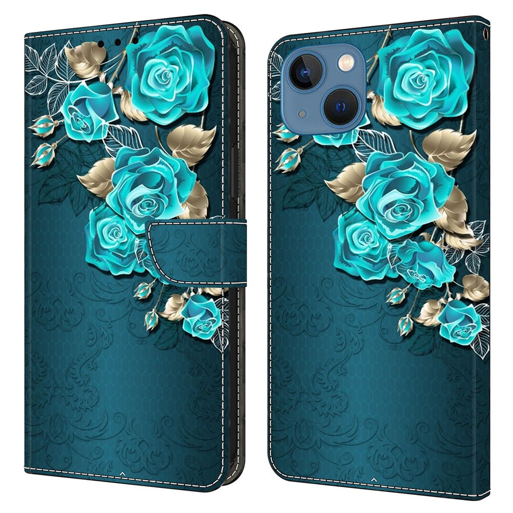 iPhone 15 Wallet-Hülle mit 3D-Muster & Magnetverschluss