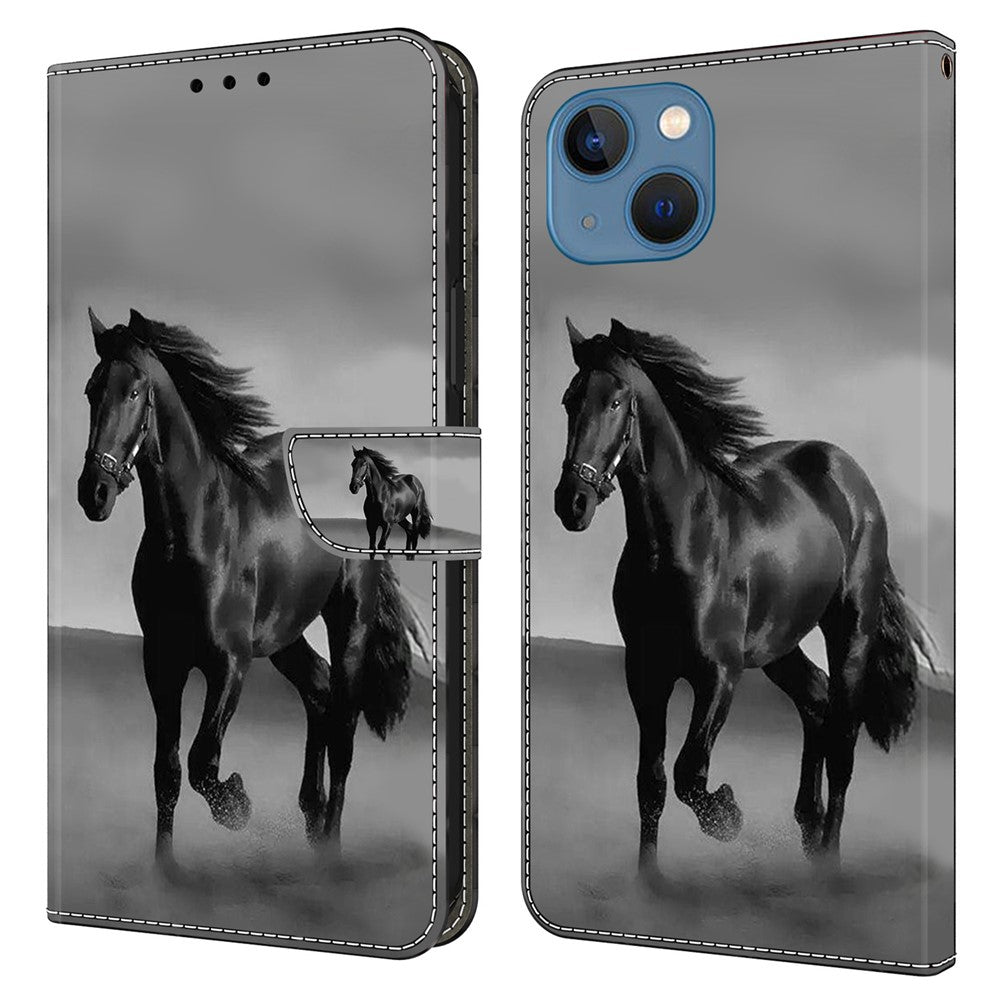 iPhone 15 Wallet-Hülle mit 3D-Muster & Magnetverschluss