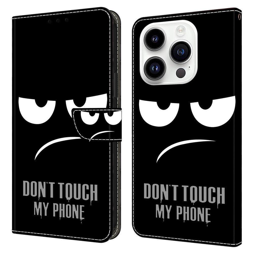 iPhone 15 Pro Wallet-Hülle mit 3D-Muster & Magnetverschluss
