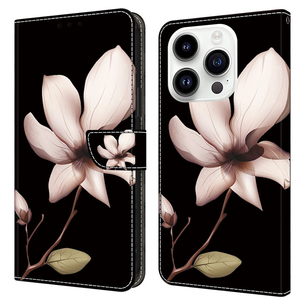 iPhone 15 Pro Wallet-Hülle mit 3D-Muster & Magnetverschluss