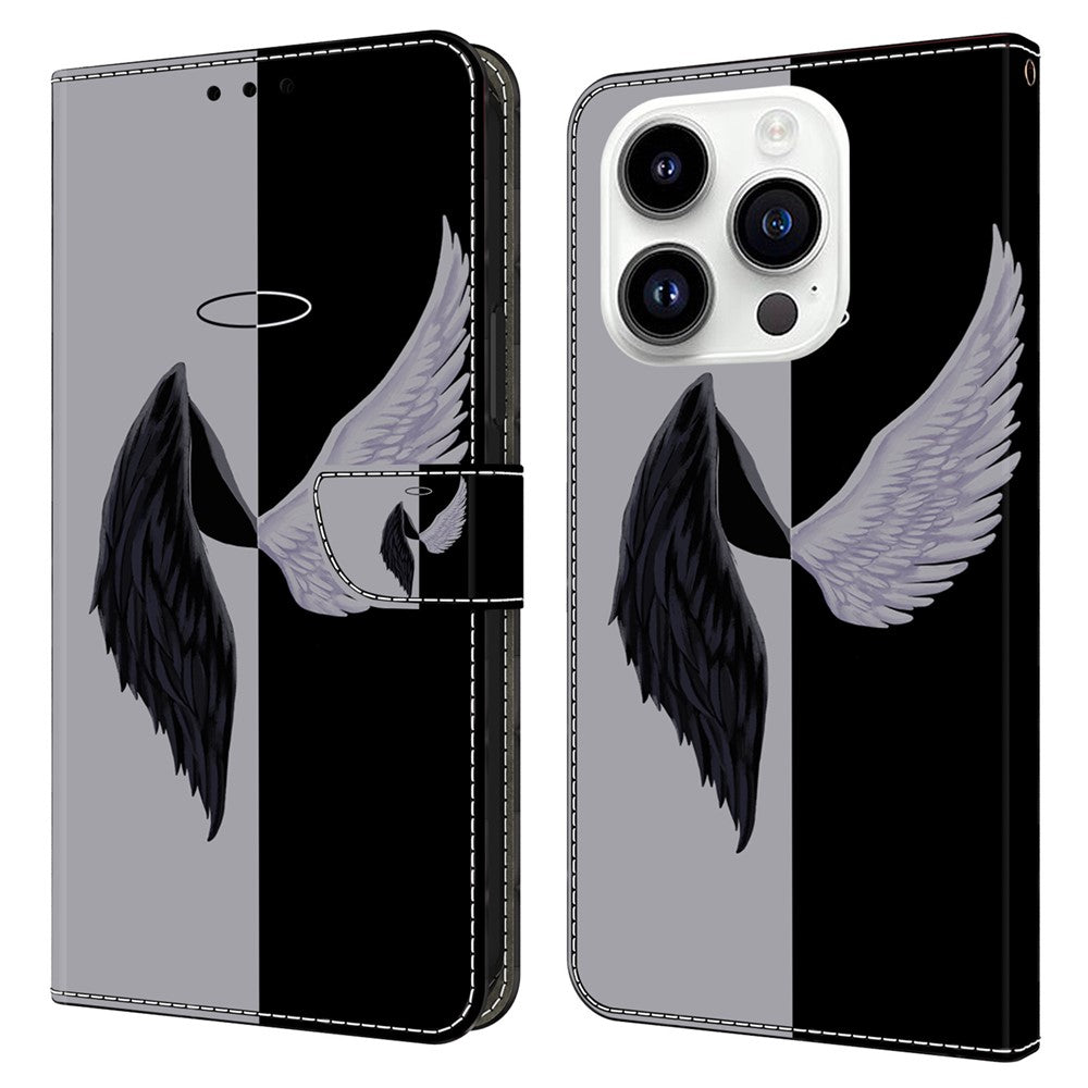 iPhone 15 Pro Wallet-Hülle mit 3D-Muster & Magnetverschluss