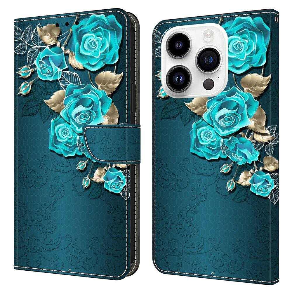 iPhone 15 Pro Wallet-Hülle mit 3D-Muster & Magnetverschluss