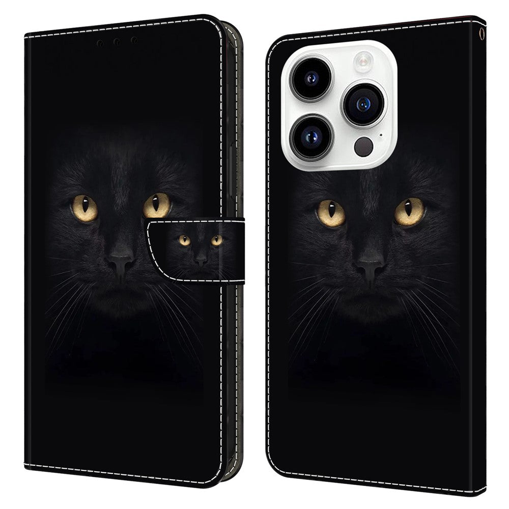 iPhone 15 Pro Wallet-Hülle mit 3D-Muster & Magnetverschluss