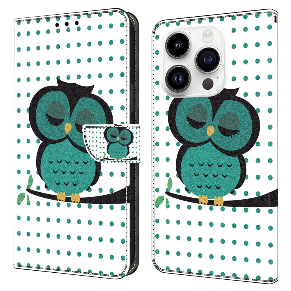 iPhone 15 Pro Wallet-Hülle mit 3D-Muster & Magnetverschluss