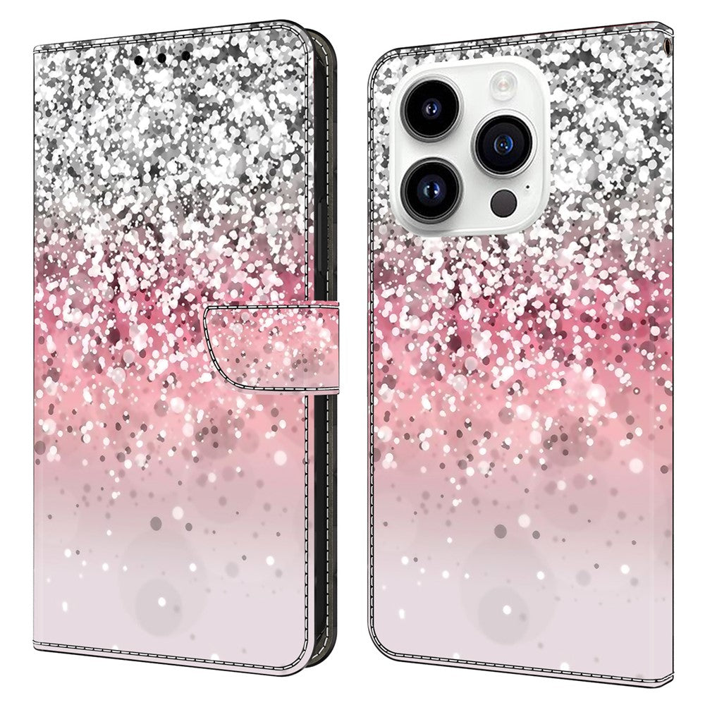 iPhone 15 Pro Wallet-Hülle mit 3D-Muster & Magnetverschluss