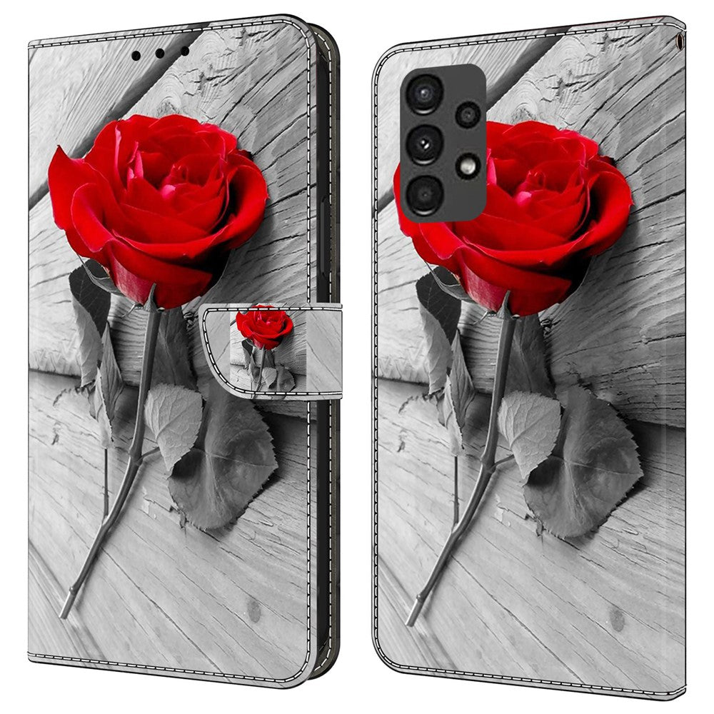 Galaxy A13 5G/4G Wallet-Hülle mit 3D-Muster & Magnetverschluss