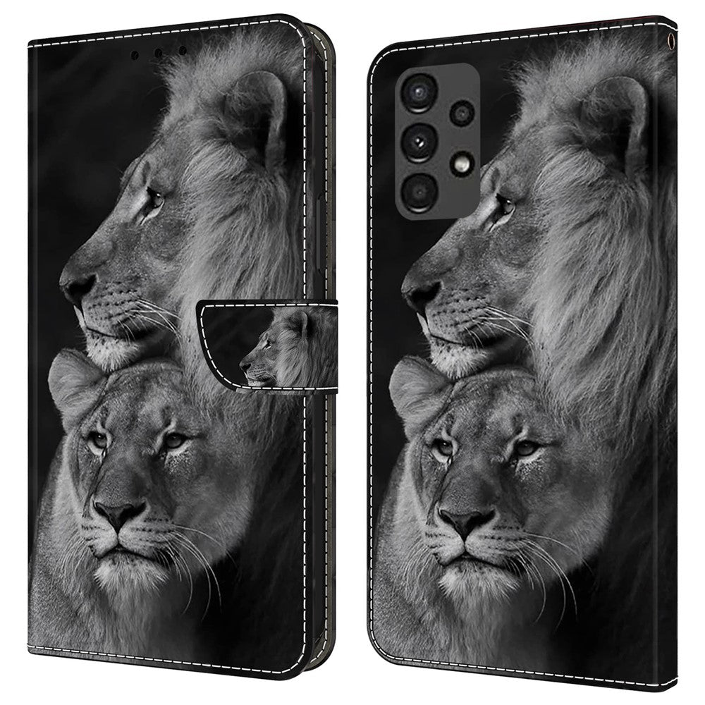 Galaxy A13 5G/4G Wallet-Hülle mit 3D-Muster & Magnetverschluss