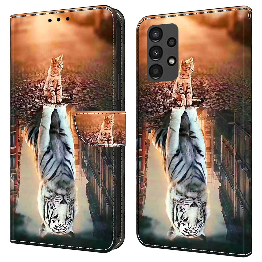 Galaxy A13 5G/4G Wallet-Hülle mit 3D-Muster & Magnetverschluss
