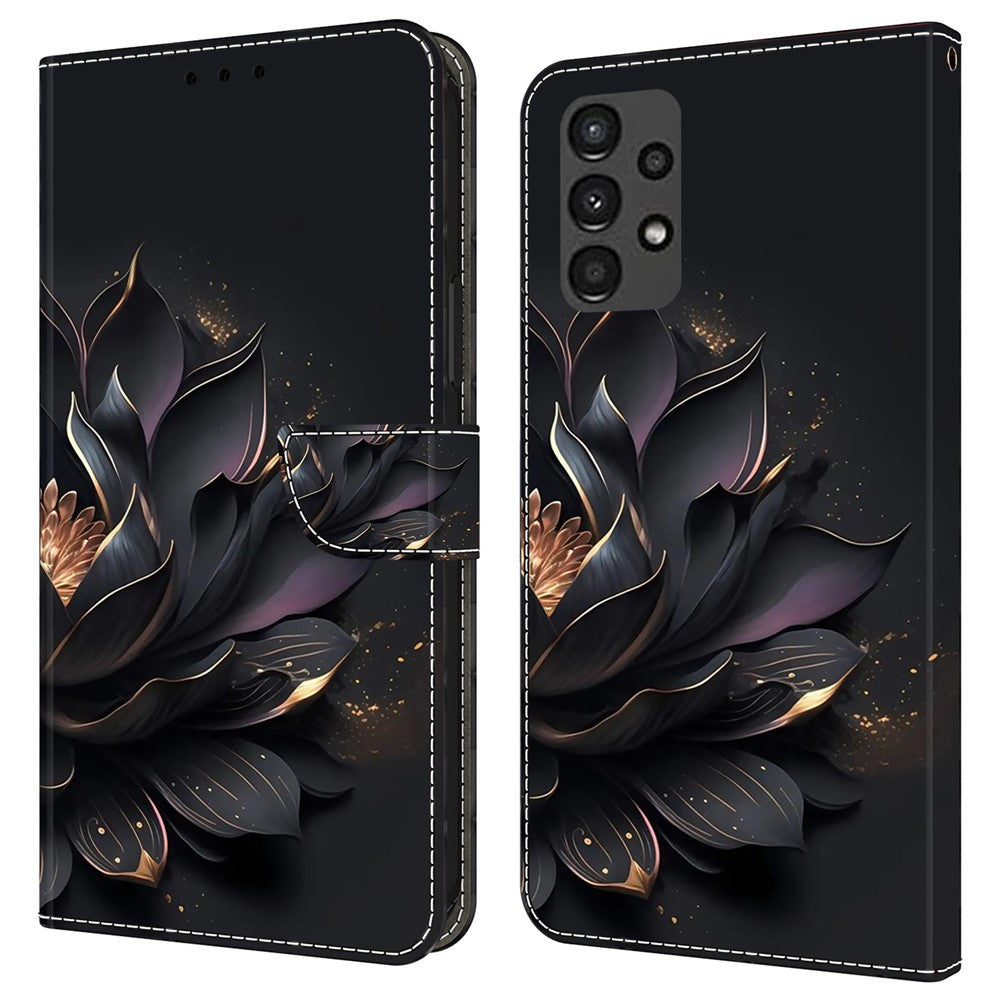 Galaxy A13 5G/4G Wallet-Hülle mit 3D-Muster & Magnetverschluss