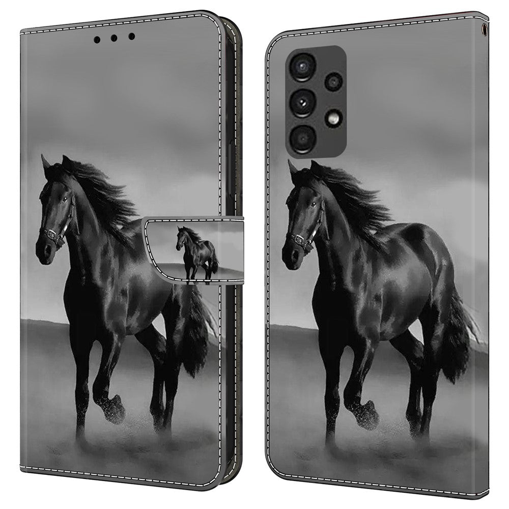Galaxy A13 5G/4G Wallet-Hülle mit 3D-Muster & Magnetverschluss