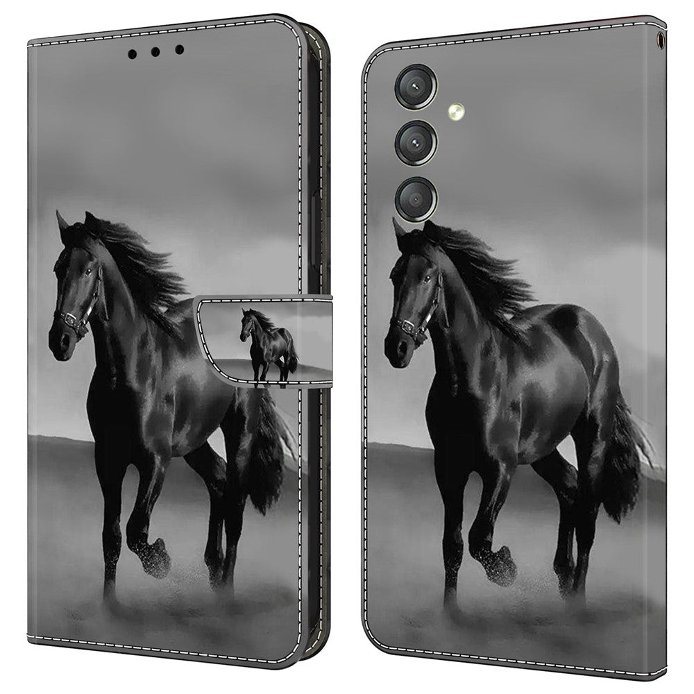 Galaxy A24 4G Wallet-Hülle mit 3D-Muster & Magnetverschluss