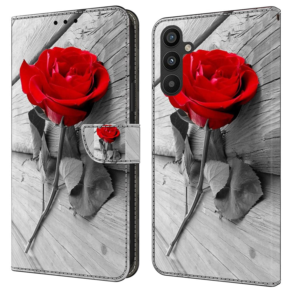 Galaxy A34 5G Wallet-Hülle mit 3D-Muster & Magnetverschluss