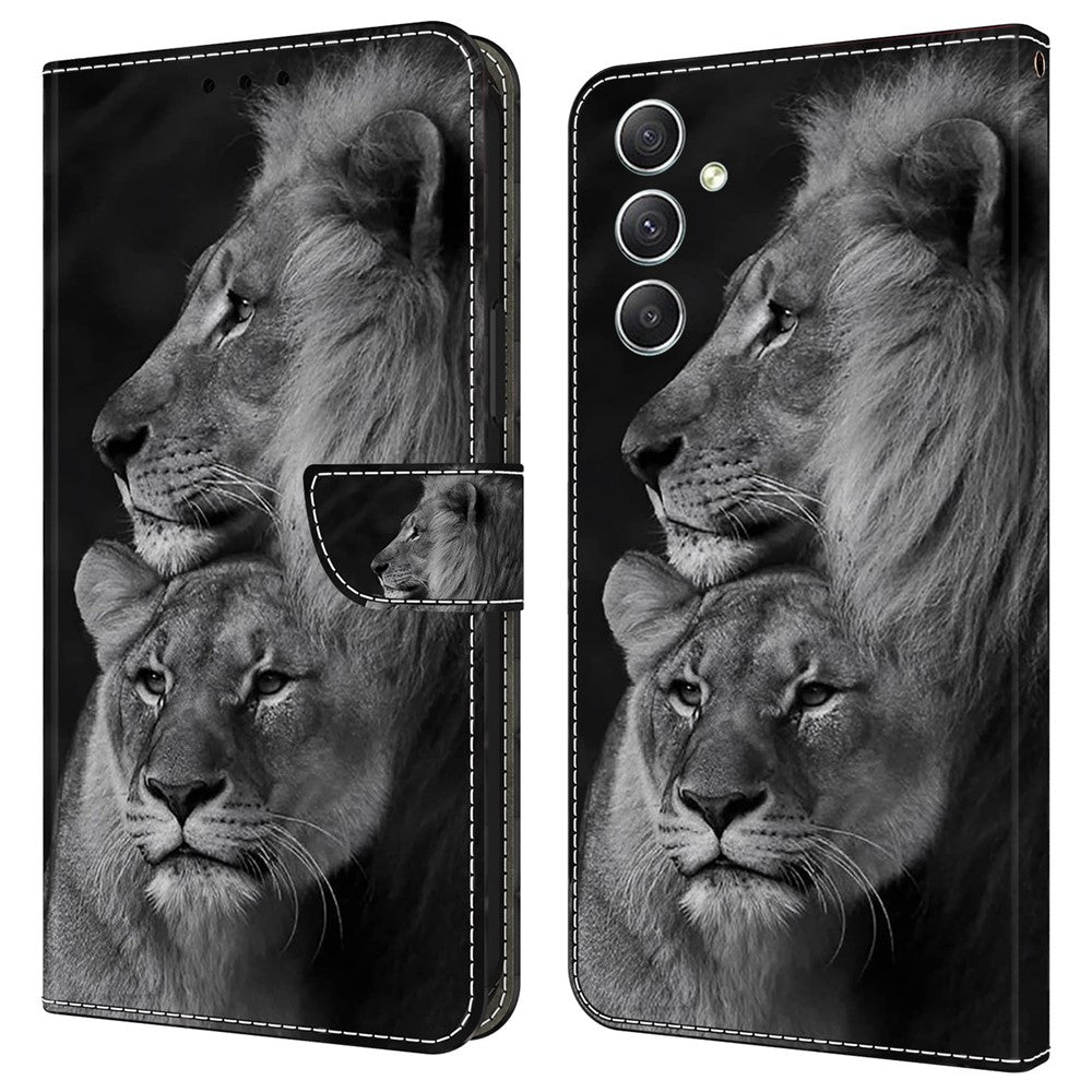 Galaxy A34 5G Wallet-Hülle mit 3D-Muster & Magnetverschluss