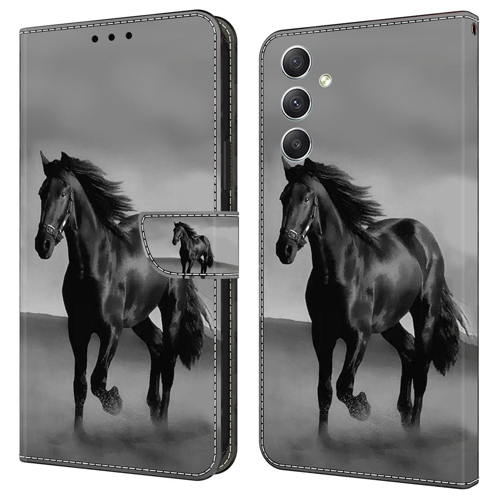 Galaxy A34 5G Wallet-Hülle mit 3D-Muster & Magnetverschluss