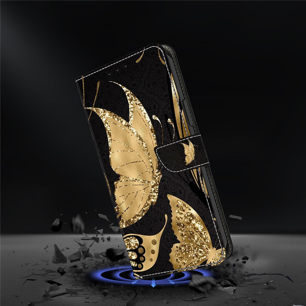 Galaxy A14 5G/4G Wallet-Hülle mit 3D-Muster & Magnetverschluss