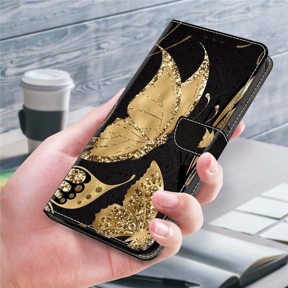 Galaxy A14 5G/4G Wallet-Hülle mit 3D-Muster & Magnetverschluss