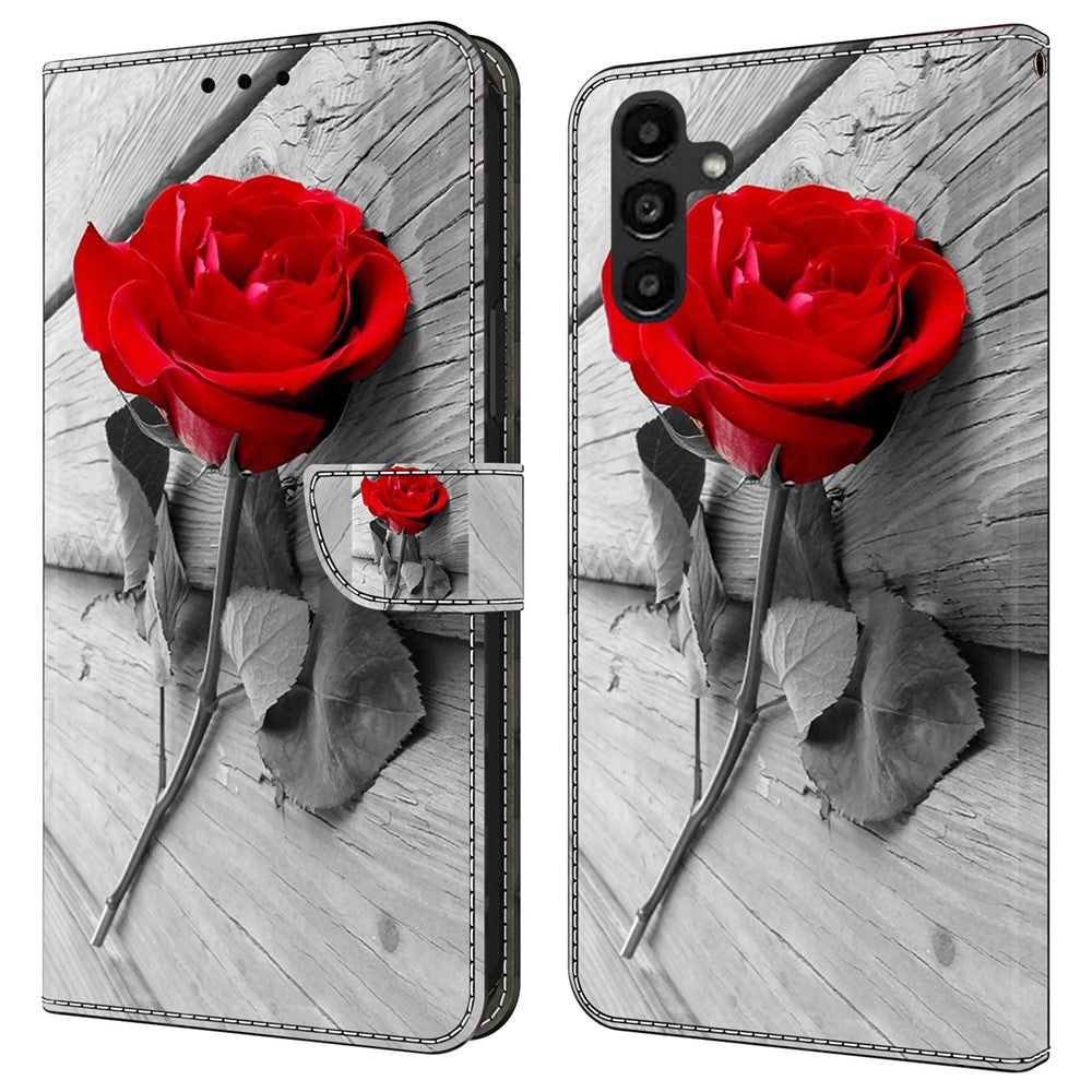 Galaxy A14 5G/4G Wallet-Hülle mit 3D-Muster & Magnetverschluss
