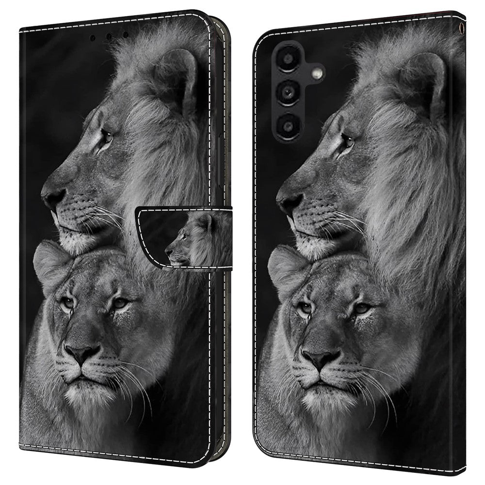 Galaxy A14 5G/4G Wallet-Hülle mit 3D-Muster & Magnetverschluss