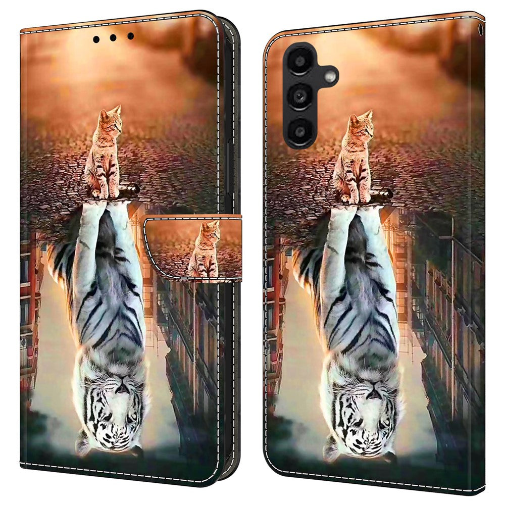 Galaxy A14 5G/4G Wallet-Hülle mit 3D-Muster & Magnetverschluss