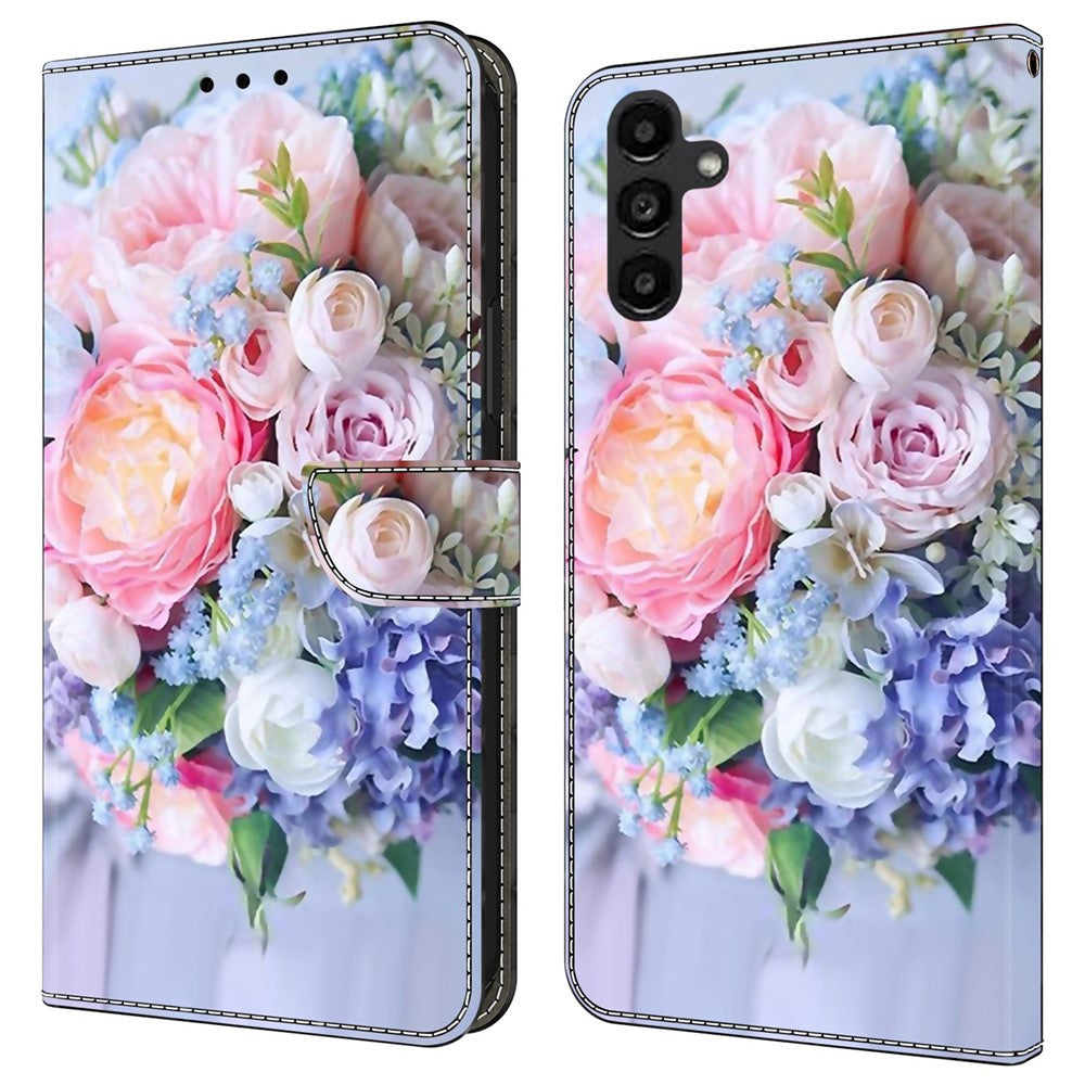 Galaxy A14 5G/4G Wallet-Hülle mit 3D-Muster & Magnetverschluss