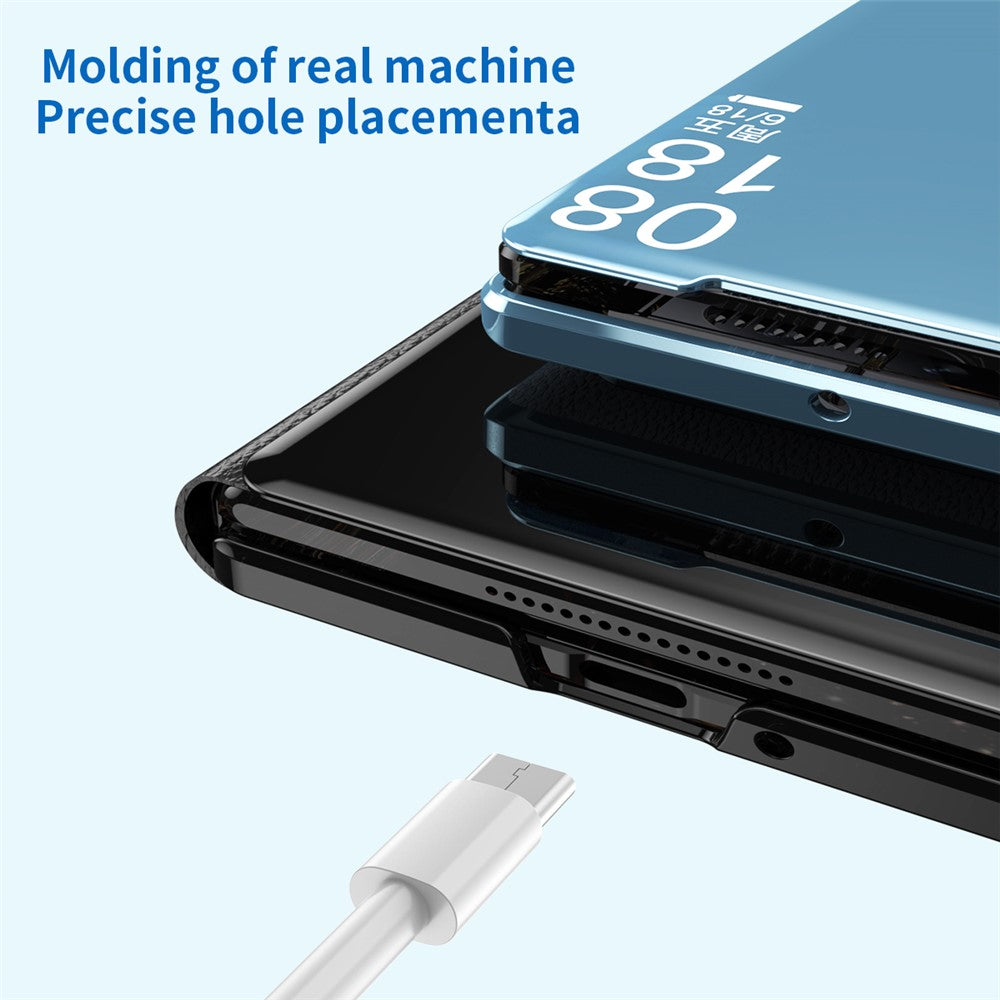 For Xiaomi Mix Fold 3 5G Case PU Leather Mirror Surface View Smart Window Phone Cover