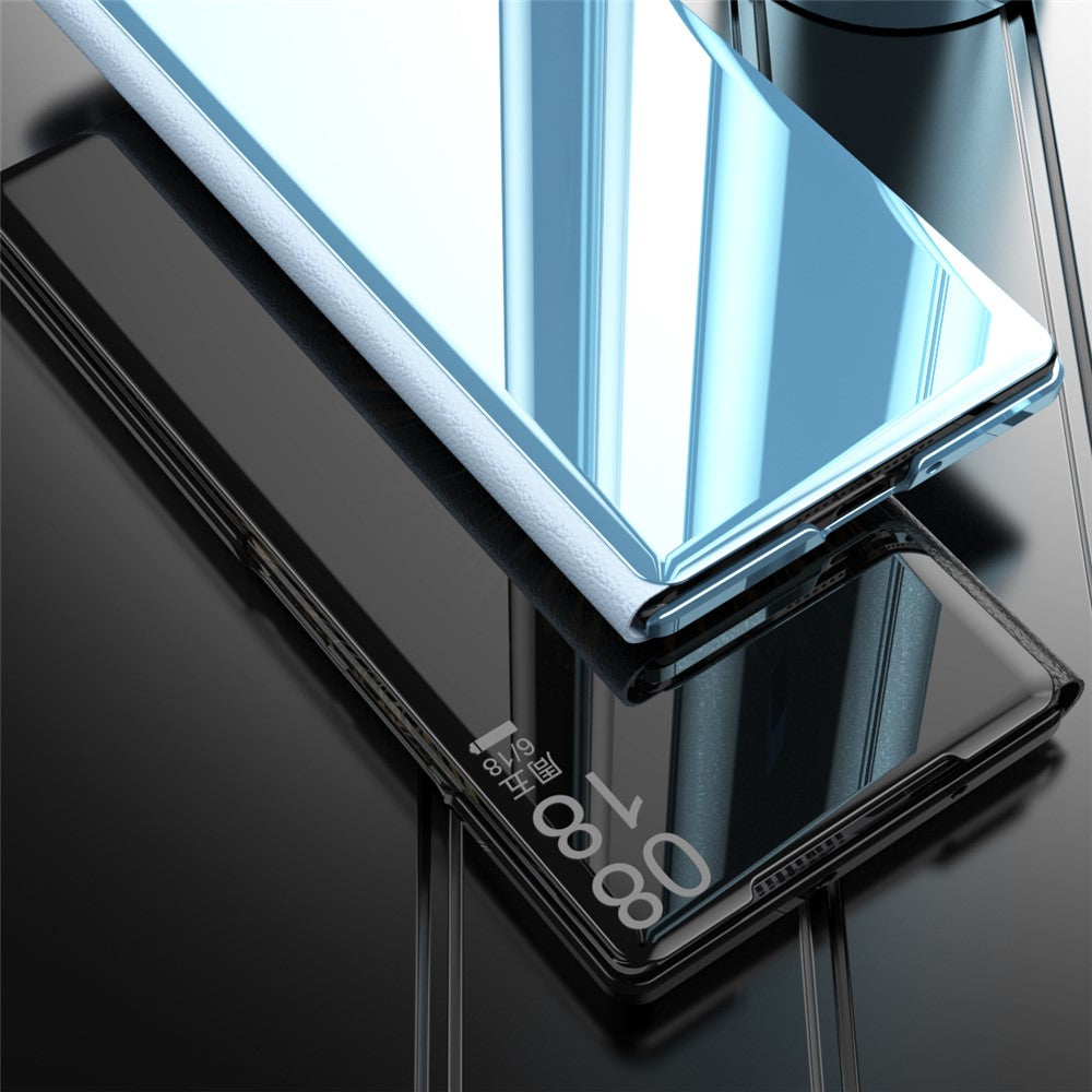 For Xiaomi Mix Fold 3 5G Case PU Leather Mirror Surface View Smart Window Phone Cover