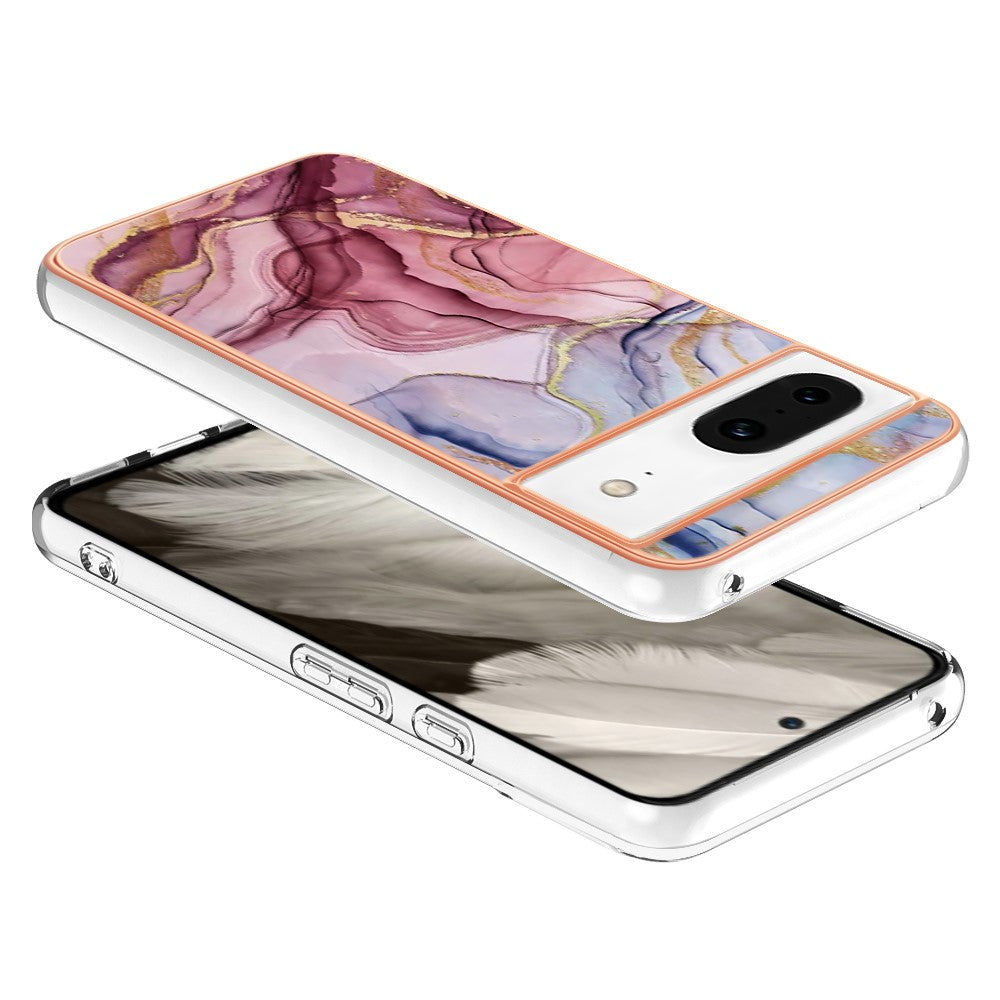 Pixel 8 Schutzhülle – Mit Marmormuster 2,0 mm Galvanik-Rückseite