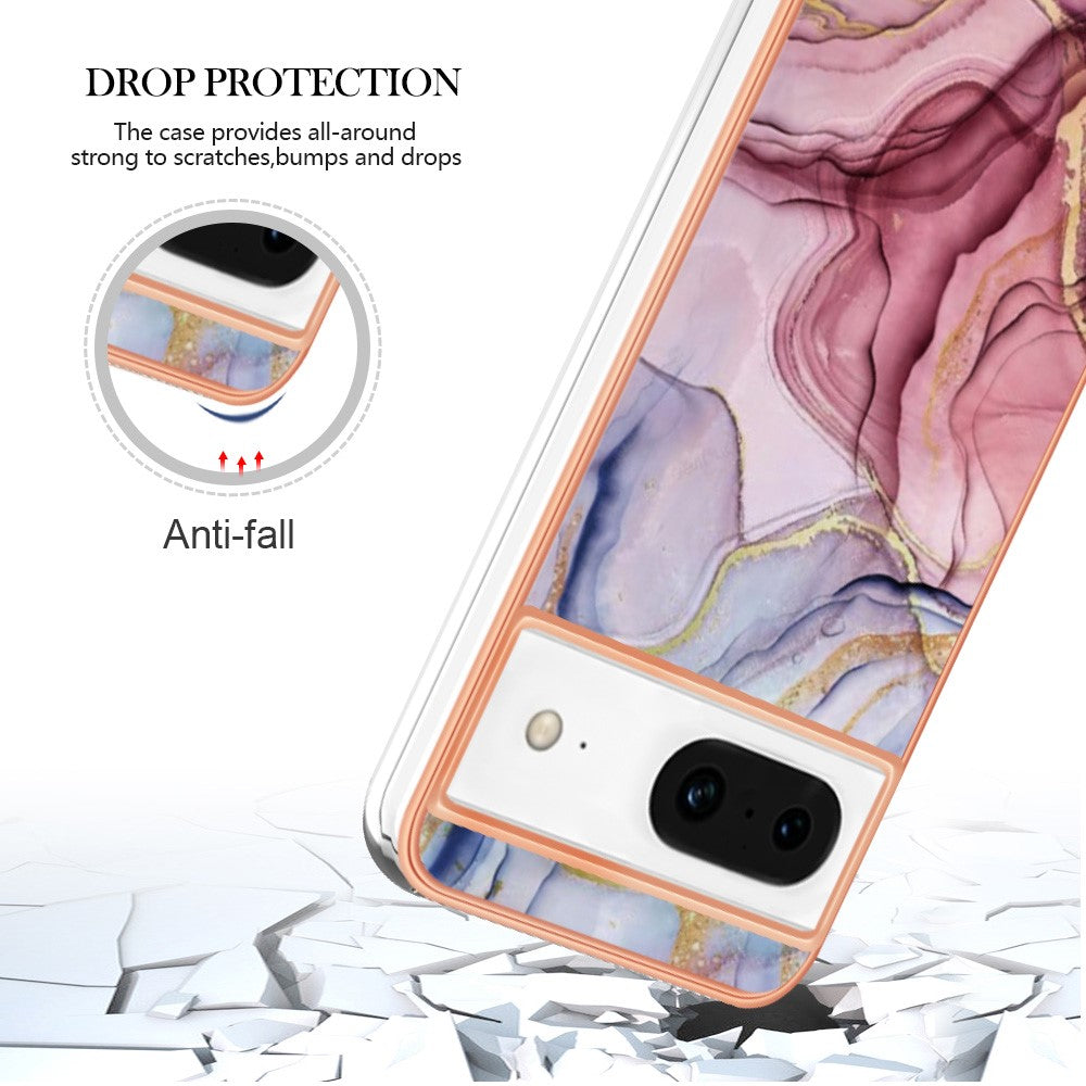 Pixel 8 Schutzhülle – Mit Marmormuster 2,0 mm Galvanik-Rückseite