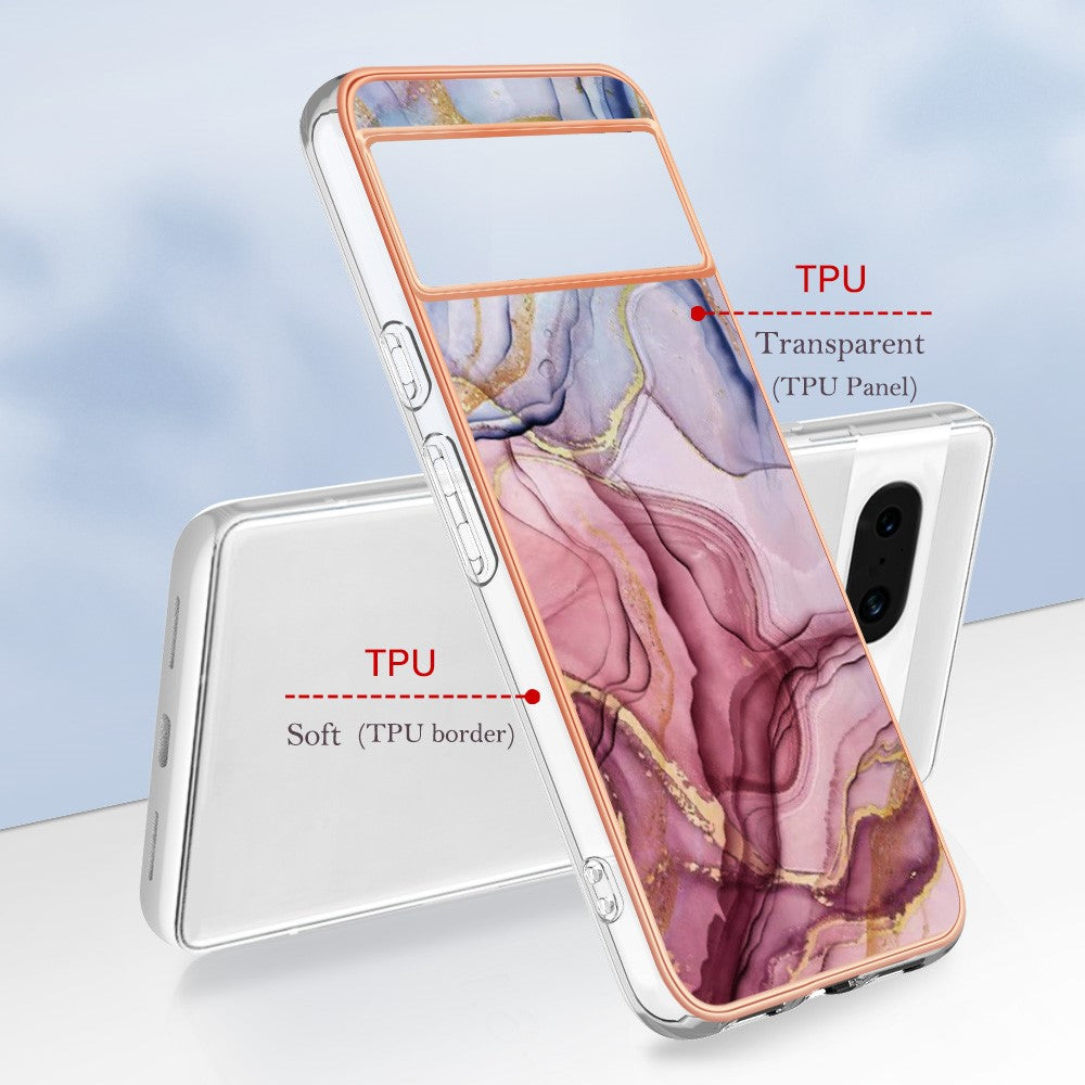 Pixel 8 Schutzhülle – Mit Marmormuster 2,0 mm Galvanik-Rückseite