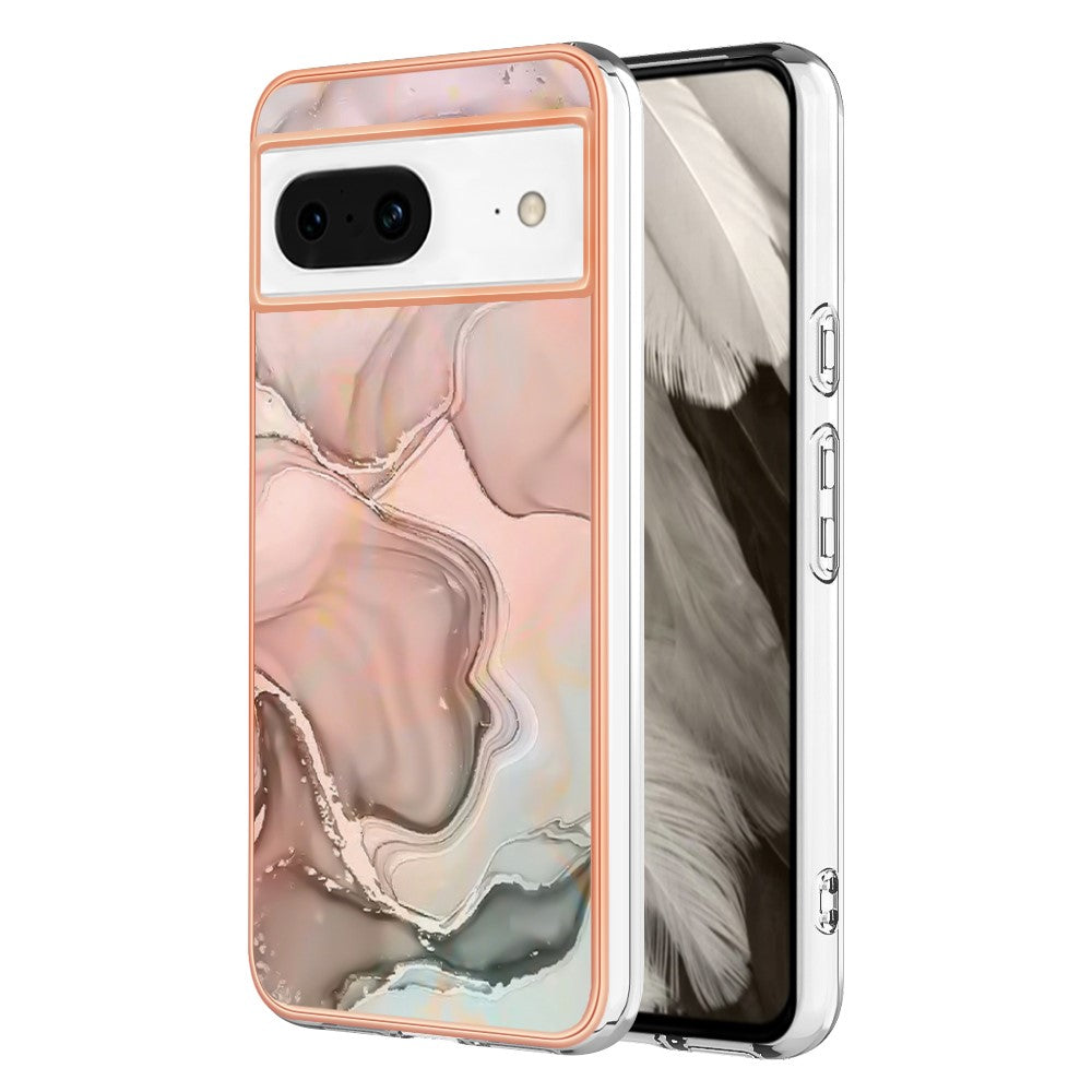 Pixel 8 Schutzhülle – Mit Marmormuster 2,0 mm Galvanik-Rückseite