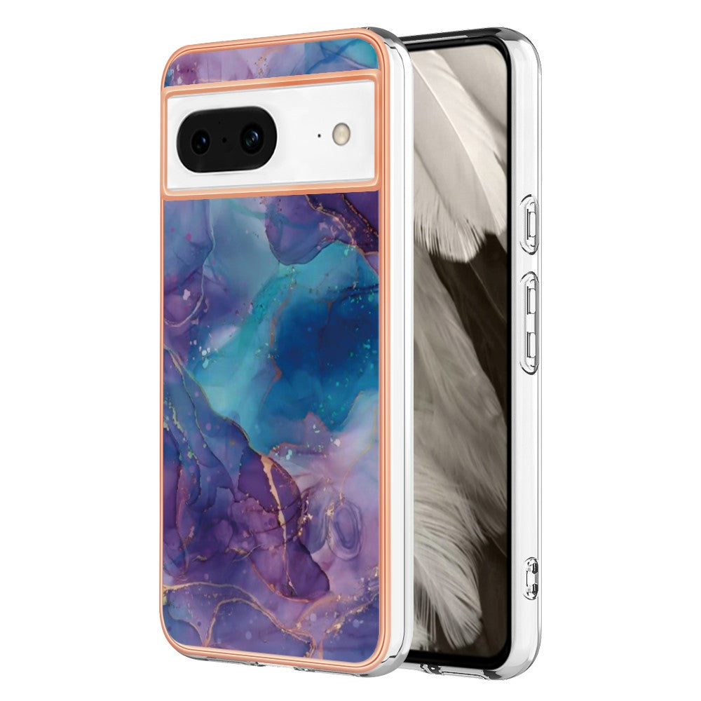 Pixel 8 Schutzhülle – Mit Marmormuster 2,0 mm Galvanik-Rückseite