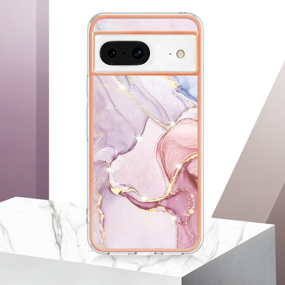 Pixel 8 Schutzhülle – Mit Marmormuster 2,0 mm Galvanik-Rückseite